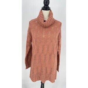 Lovers +‎ Friends Women's Oversize Turtleneck Pullover Sweater Pink Size Small